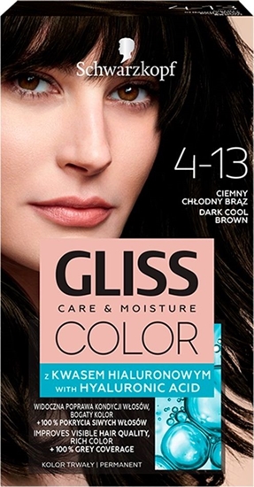 Изображение Schwarzkopf Gliss Color nr 4-13 ciemny chłodny brąz