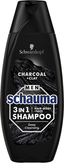 Изображение Schwarzkopf Schwarzkopf Schauma Men Szampon oczyszczający 3w1 Charcoal 400ml