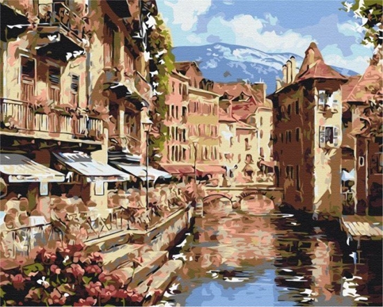 Picture of Miasteczko nad rzeką. 40x50 cm blejtrama