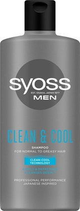 Attēls no Syoss Syoss Men Clean & Cool Szampon odświeżający - włosy normalne i przetłuszczające 440ml