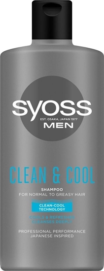 Изображение Syoss Syoss Men Clean & Cool Szampon odświeżający - włosy normalne i przetłuszczające 440ml