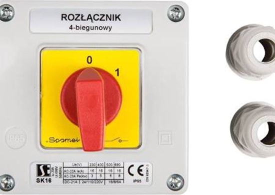 Изображение Spamel Łącznik krzywkowy 0-1 4P 16A w obudowie (SK16-2.8210OB11C)