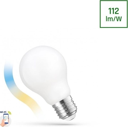 Attēls no Spectrum Żarówka LED GLS 5W E-27 COG 230V CCT+DIMM MILKY Wi-Fi Spectrum SMART himp