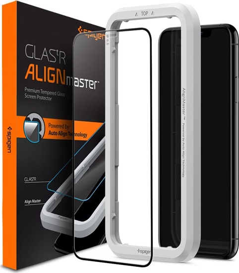 Изображение Spigen SZKŁO HARTOWANE SPIGEN ALM GLASS FC IPHONE 11 BLACK