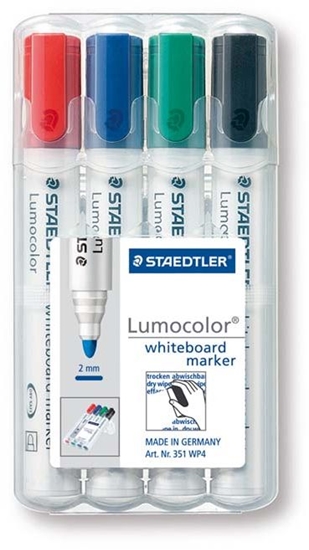 Изображение Staedtler MARKER DO TABLIC 351 4SZT. SUCHOŚCIERALNY OKRĄGŁY (S351WP4)