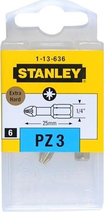 Attēls no Stanley końcówka 1/4" Pz3 x 25mm TORS.HARD cienki 6 sztuk (13-636-1)