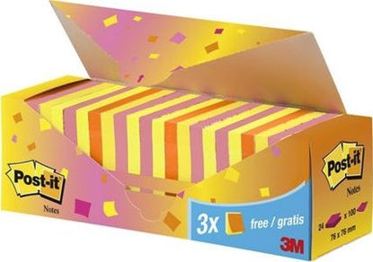 Picture of Staples POST-IT Bloczek SUPER STICKY 654-SS-VP24COL 76x76mm, mix kolorów 24x90 kartek