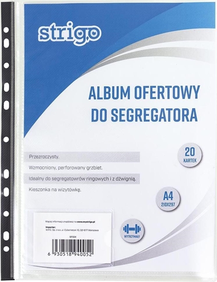 Изображение Strigo Album ofertowy PP A4 20 koszulek z perforacją SF024 STRIGO