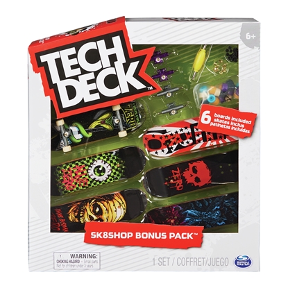 Изображение Tech Deck , Sk8shop Fingerboard Bonus Pack, Collectible and Customizable Mini Skateboards (Styles May Vary)