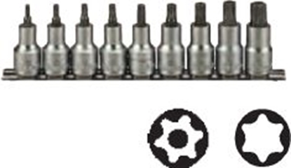 Attēls no Teng Tools Zestaw nasadek trzpieniowych Torx 1/2" TX20-TX60 9szt. (38190054)