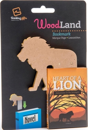 Изображение Thinking Gifts WoodLand Lion drewniana zakładka do książki - lew