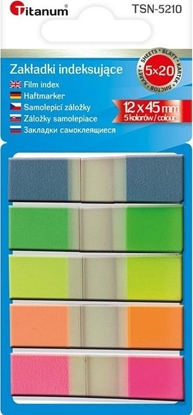 Изображение Titanum Zakładki indeksujące fluo 12x45mm 5x20 kartek