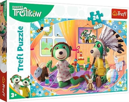 Изображение Trefl Puzzle 24-Maxi Bawmy się razem! Rodzina Treflików