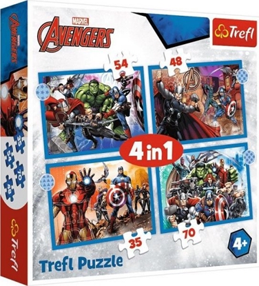 Attēls no Trefl Puzzle 4w1 35,48,54,70el Odważni Avengersi. Avengers 34386 Trefl p8