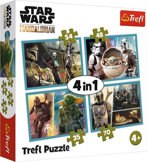 Picture of Trefl Puzzle 4w1 Mandalorian i jego świat Star Wars