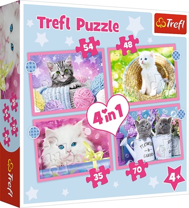 Picture of Trefl PUZZLE 4W1 TREFL ZABAWNE KOTKI PUD