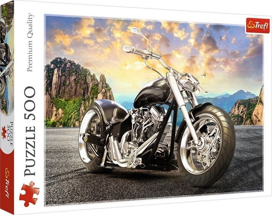 Изображение Trefl Puzzle 500 elementów Czarny motocykl