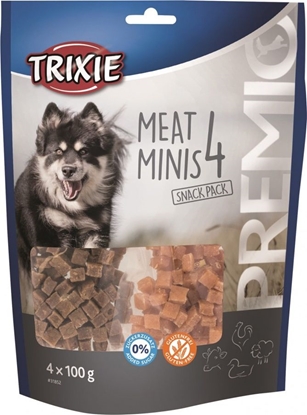 Attēls no Trixie Przysmaki PREMIO 4 Meat Minis, kurczak, kaczka, wołowina, jagnięcina, 4 × 100 g