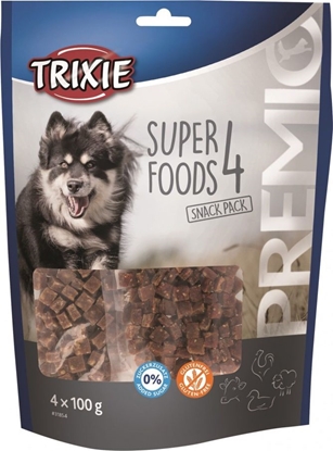 Attēls no Trixie Przysmaki PREMIO 4 Superfoods, kurczak, kaczka, wołowina, jagnięcina, 4 × 100 g