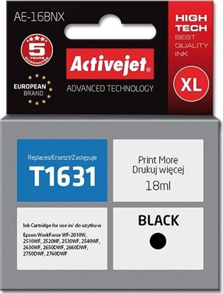 Attēls no Tusz Activejet Tusz AE-16BNX (do drukarki Epson, zamiennik T1631 supreme 18ml czarny) - AE-16BNX