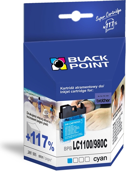 Picture of Tusz Black Point tusz BPBLC1100/980C (LC-1100C, LC-980C) Cyan