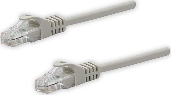 Изображение UTP patchcord, Cat.5e, RJ45 M-10m, nieekranowany, szary, czysta miedź economy