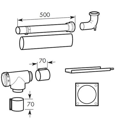 Изображение Vaillant Zestaw podłączeniowy do szachtu DN 80/125 - 303250