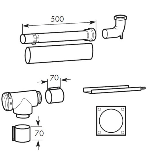 Изображение Vaillant Zestaw podłączeniowy do szachtu DN 80/125 - 303250