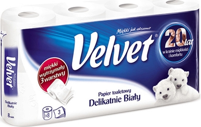 Picture of Velvet delikatnie biały papier toaletowy 8 rolek