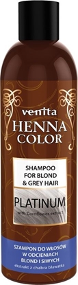 Attēls no Venita Henna Color Platinium szampon ziołowy do włosów w odcieniach blond i siwych 250ml