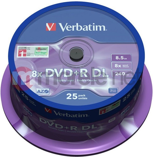 Picture of Verbatim DVD+R DL 8.5 GB 8x 25 sztuk (V43757)