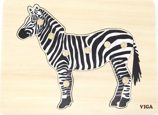 Picture of Viga Toys VIGA Drewniane Puzzle Montessori Zebra z Pinezkami