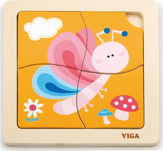 Изображение Viga Viga 50136 Puzzle na podkładce - motylek