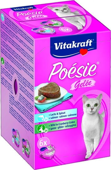 Изображение Vitakraft VITAKRAFT KOT 85gx6 tacka POESIE GAL MULTIPACK 3xłosoś, 3xdziczyzna + miska