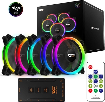 Attēls no Wentylator Darkflash DR12 Pro 5-pack + Hub + Pilot