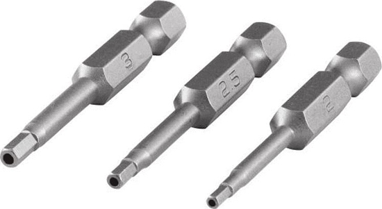 Изображение Wolfcraft bit 6-kątny z otworem 2, 2.5, 3, 50 mm, 3 sztuki (WF1263000)