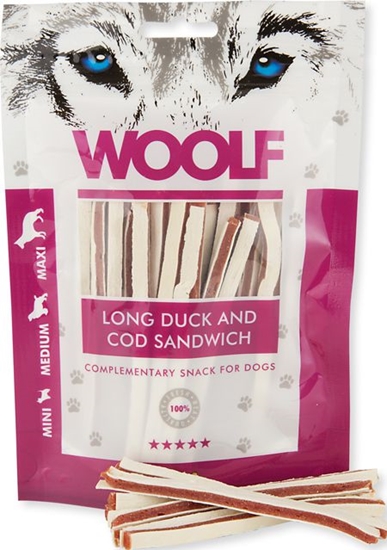 Picture of WOOLF  WOOLF 100g LONG DUCK COD SANDWICH