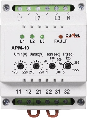 Изображение Zamel Automatyczny przełącznik faz 16A 230V/3x400V+N APM-10 (EXT10000202)