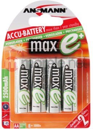 Attēls no 1x4 Ansmann maxE NiMH rech.bat. 2500 Mignon AA 2400 mAh