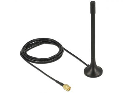 Изображение Antenna ISM 433 MHz SMA 2 dBi 2 m RG-174 omnidirectional fixed magnetic base black