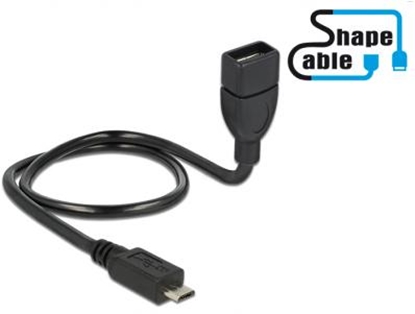 Изображение Cable USB 2.0 Micro-B male  USB 2.0 Type-A female OTG ShapeCable 0.50 m