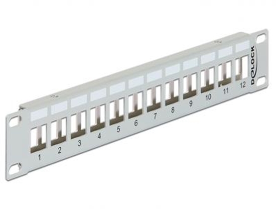 Picture of Delock 10 Keystone Patch Panel 12 Port metal grey