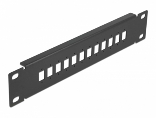 Picture of Delock 10″ Fiber Optic Patch Panel 12 Port for SC Simplex / LC Duplex 1U black