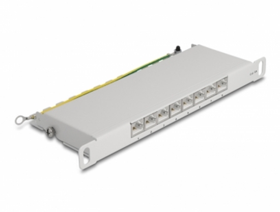 Picture of Delock 10″ Patch Panel 8 port Cat.6A 0.5U grey