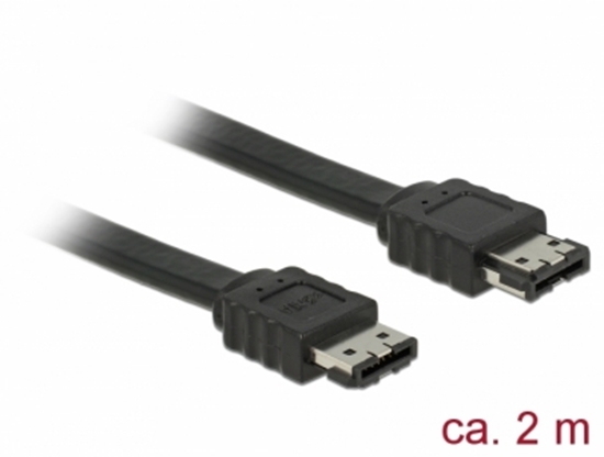 Изображение Delock Cable eSATA 3 Gb/s receptacle > eSATA receptacle 2 m black