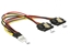 Attēls no Delock Cable Power Floppy 4 pin male > 2 x SATA 15 pin female metal 20 cm