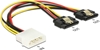 Picture of Delock Cable Power Molex 4 pin male > 2 x SATA 15 pin receptacle metal 20 cm