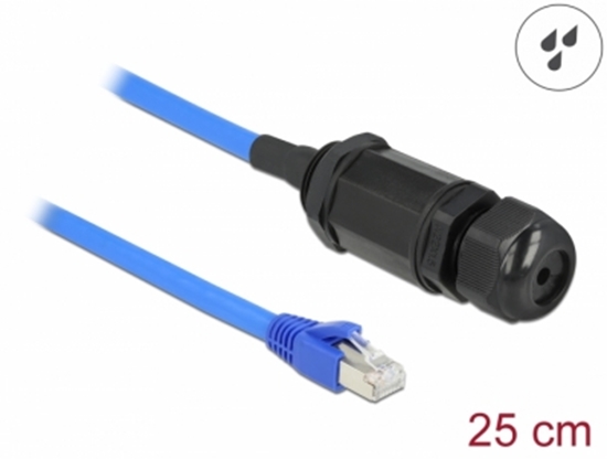 Picture of Delock Cable RJ45 plug to RJ45 jack Cat.6 waterproof with cable gland
