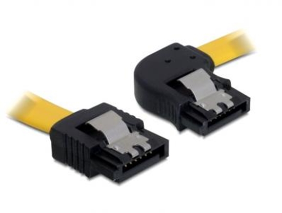 Изображение Delock Cable SATA 30cm rightstraight  metal yellow