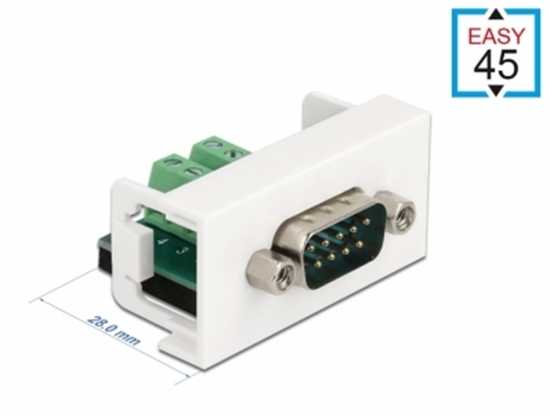 Picture of Delock Easy 45 Module D-Sub 9 pin male to 10 pin Terminal Block 22.5 x 45 mm